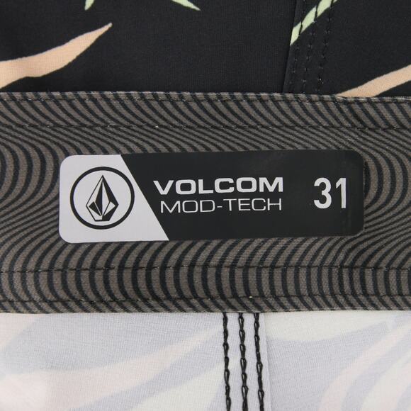 Volcom Swim Trunks Boardshorts Peach Palm Leaf Print 4 Way Stretch Size 31 NWT - Picture 12 of 14